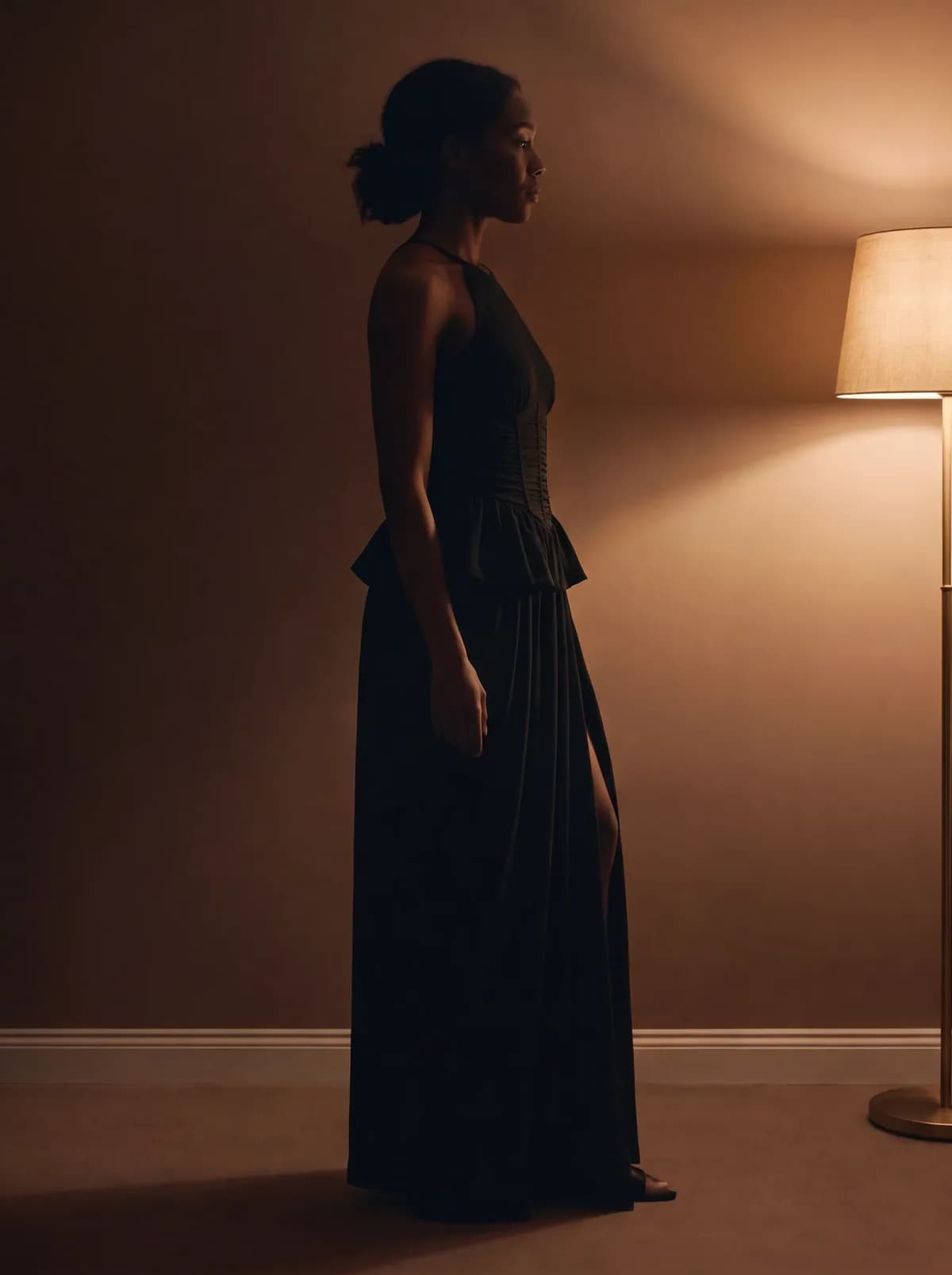Black Elastic Maxi Dress, שמלת ערב, תצלום 1